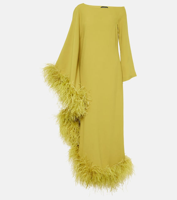 Taller Marmo Ubud Extravaganza feather-trimmed gown