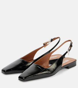Paris Texas Bettina 10 croc-effect leather slingback flats