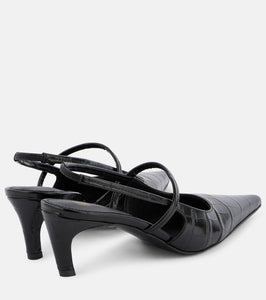 Toteme Sharp croc-effect leather slingback pumps