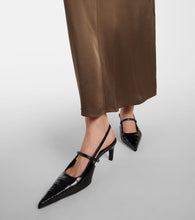 Toteme Sharp croc-effect leather slingback pumps