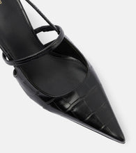 Toteme Sharp croc-effect leather slingback pumps