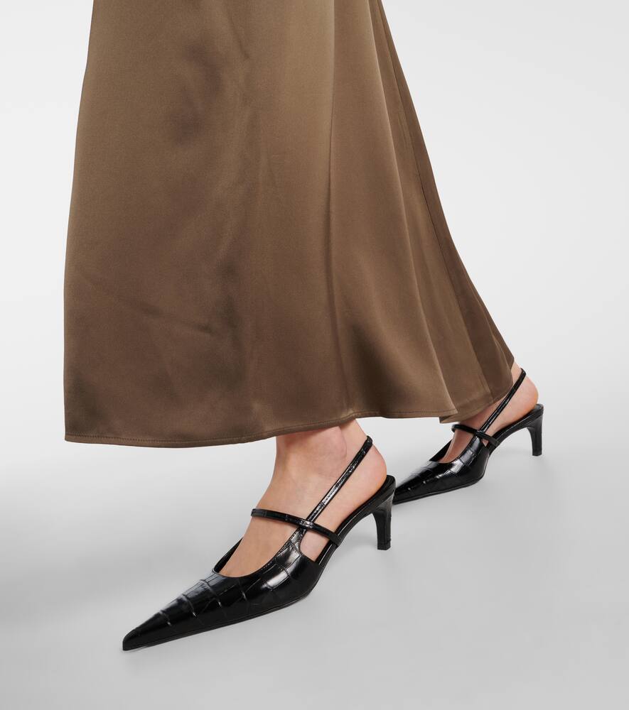 Toteme Sharp croc-effect leather slingback pumps