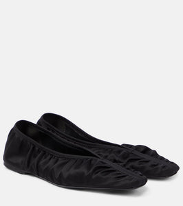 Toteme The Gathered Flat satin ballet flats