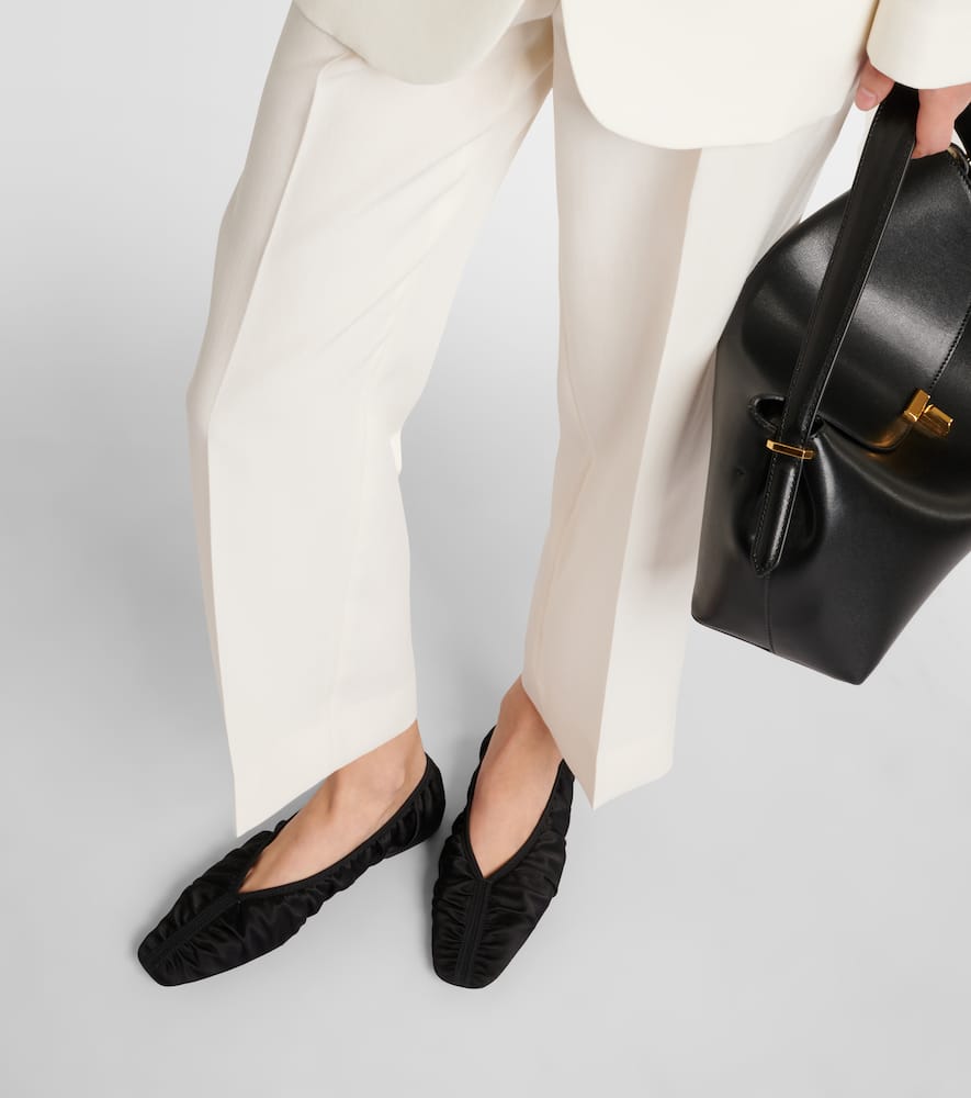 Toteme The Gathered Flat satin ballet flats