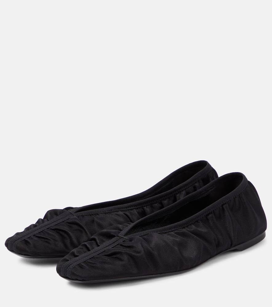 Toteme The Gathered Flat satin ballet flats