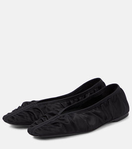Toteme The Gathered Flat satin ballet flats