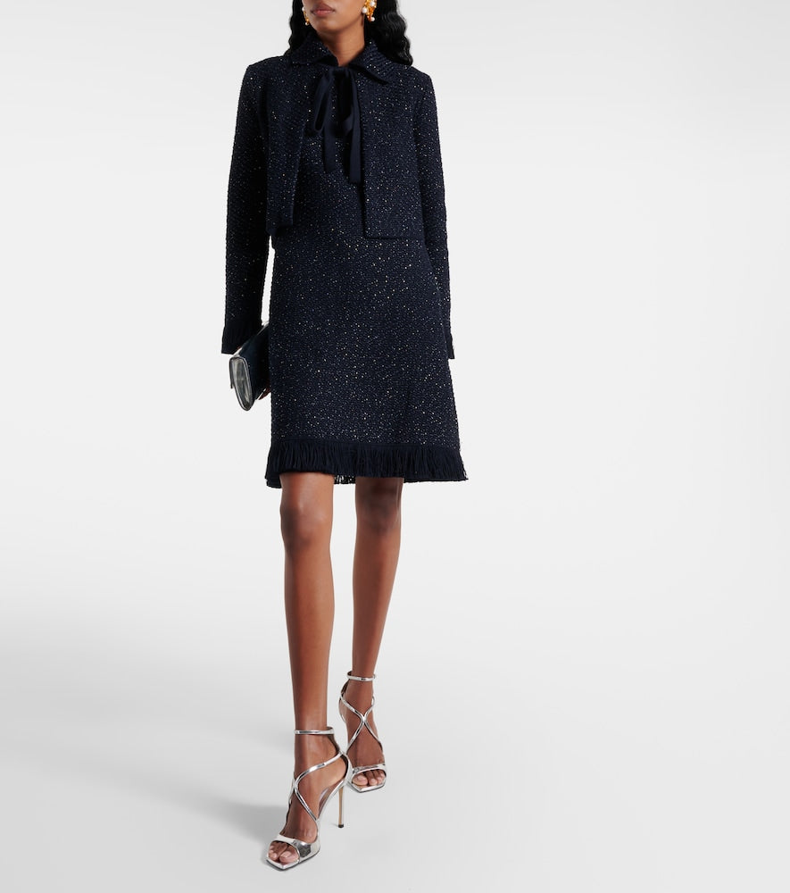 Oscar de la Renta Cotton-blend tweed minidress