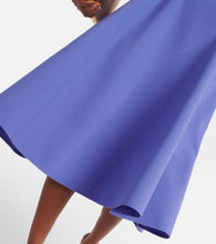 Oscar de la Renta Puff-sleeve wool-blend midi dress