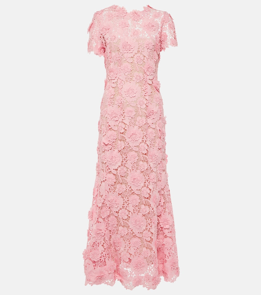 Oscar de la Renta Floral lace midi dress. Oscar de la Renta 花朵蕾丝中长连衣裙
