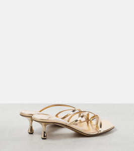 Jimmy Choo Etana 50 metallic leather mules