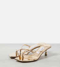 Jimmy Choo Etana 50 metallic leather mules