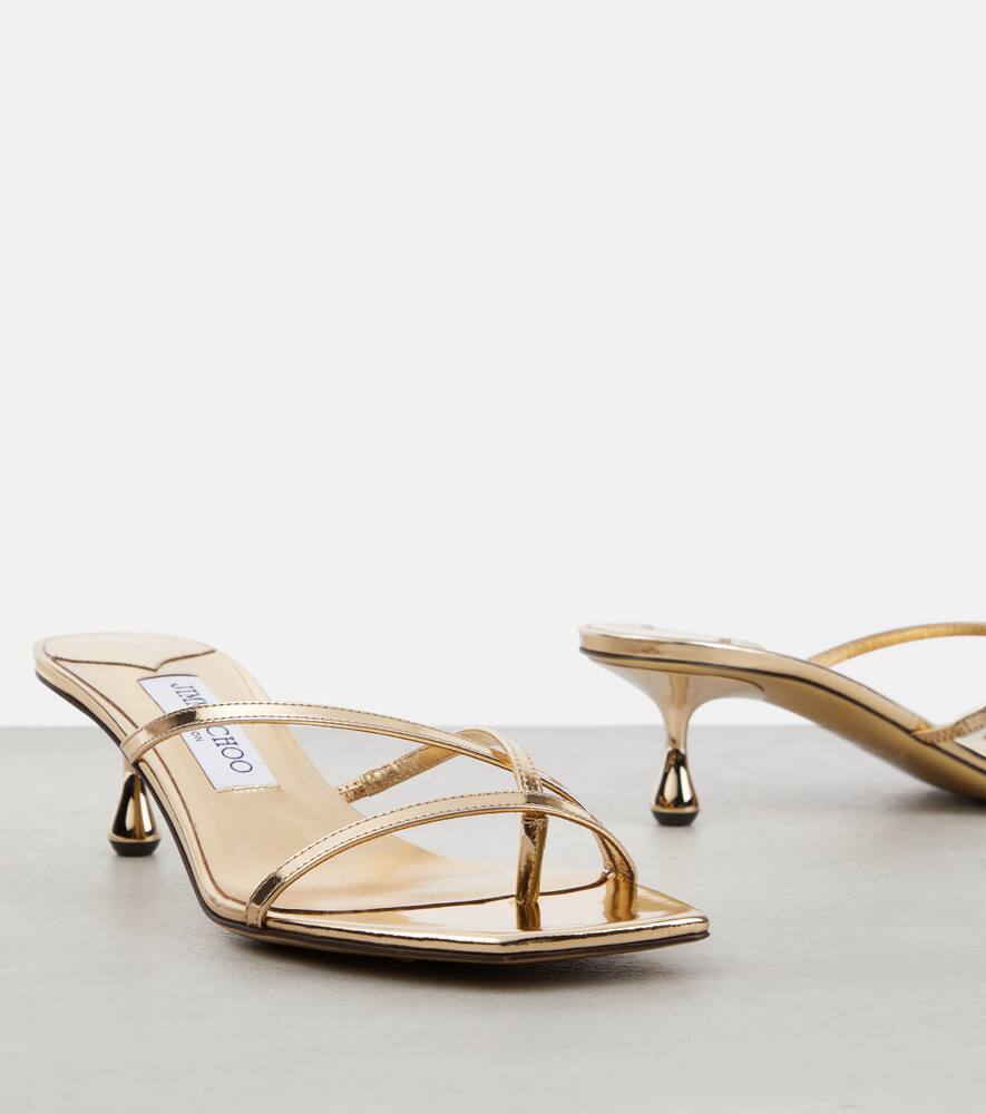 Jimmy Choo Etana 50 metallic leather mules
