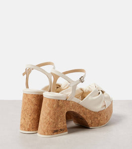 Jimmy Choo Heloise 95 leather platform sandals