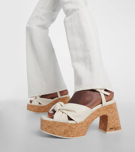 Jimmy Choo Heloise 95 leather platform sandals