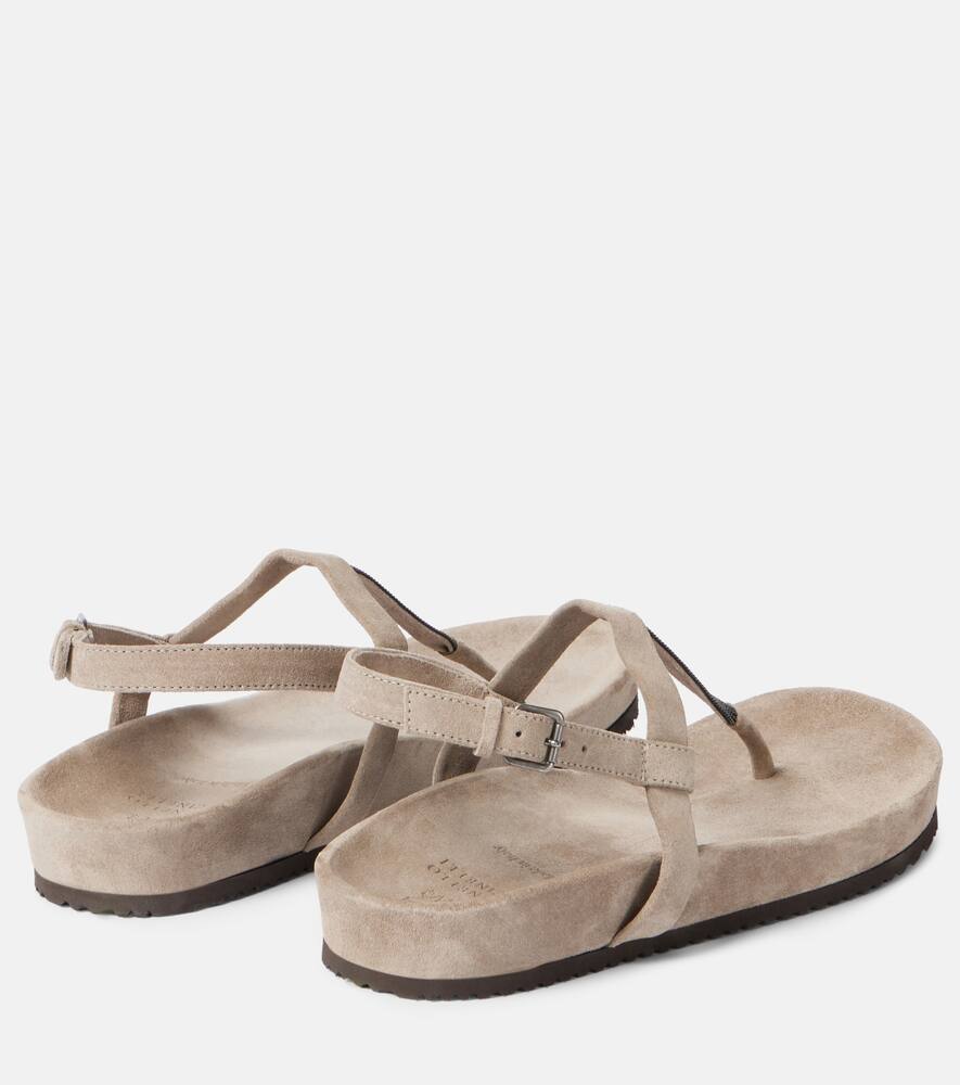 Brunello Cucinelli Monili suede thong sandals