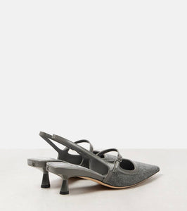 Jimmy Choo Didi 45 flannel slingback pumps