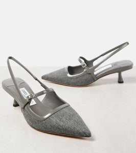 Jimmy Choo Didi 45 flannel slingback pumps