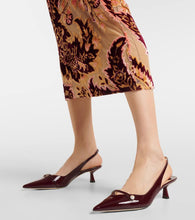 Jimmy Choo Amita 45 patent leather slingback pumps