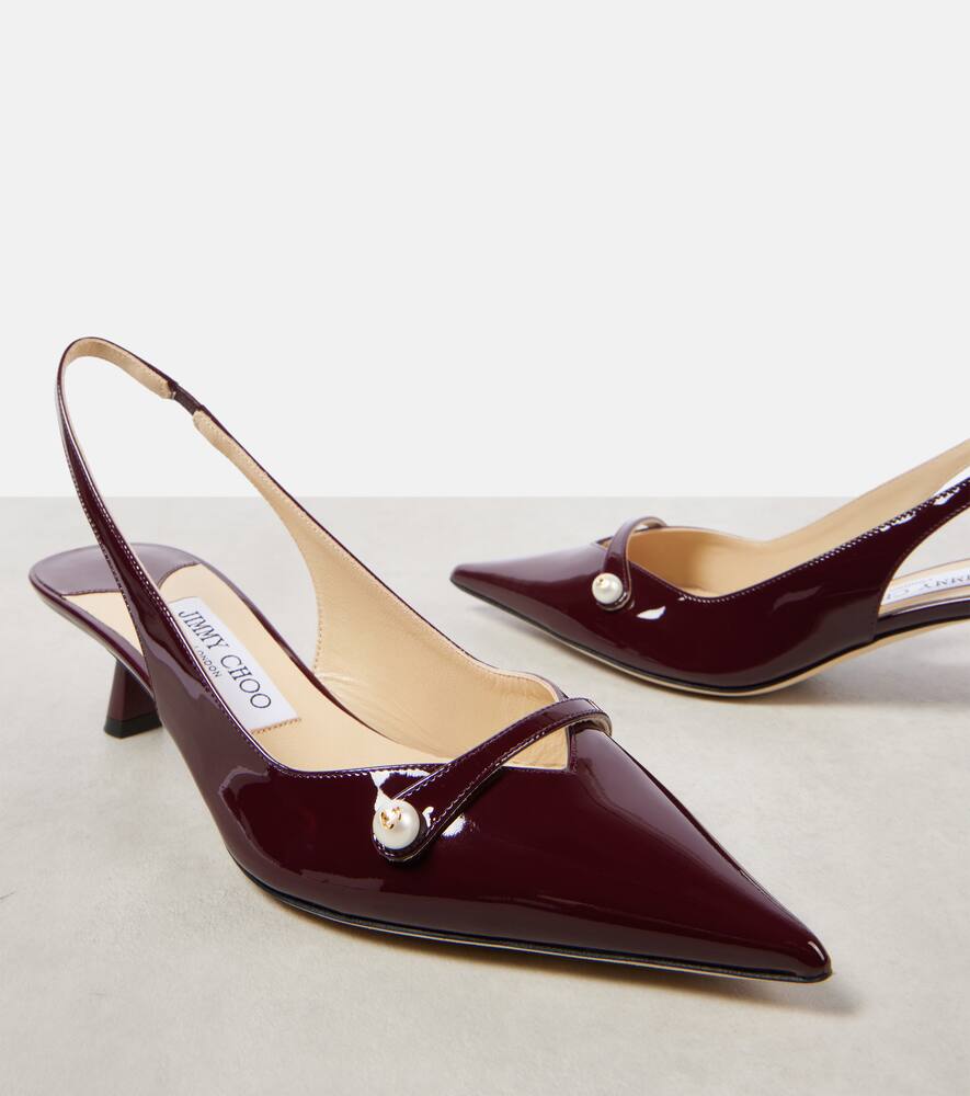 Jimmy Choo Amita 45 patent leather slingback pumps