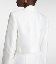Self-Portrait Double-breasted taffeta blazer dress