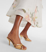 Malone Souliers Penn 70 raffia leather-lined mules