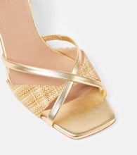 Malone Souliers Penn 70 raffia leather-lined mules