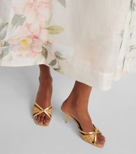 Malone Souliers Penn 70 raffia leather-lined mules