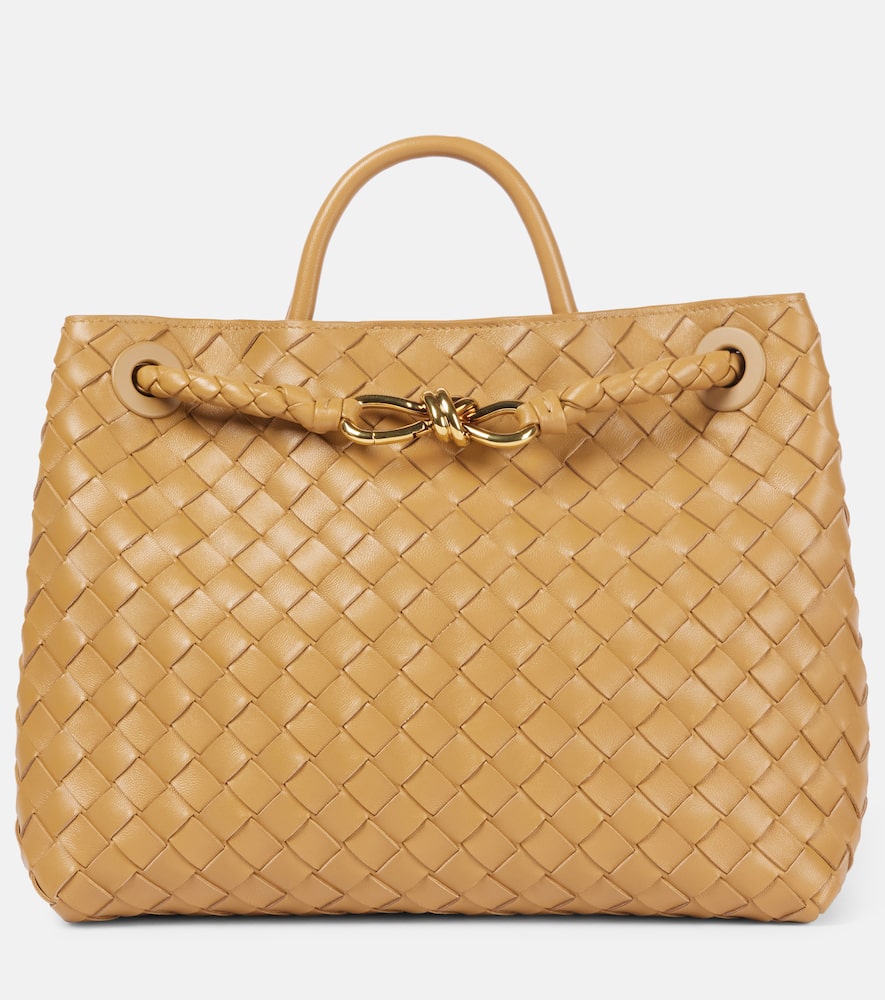 Bottega Veneta Andiamo Intrecciato Medium leather tote bag. Shop Bottega Veneta Top-Handle Bags for women now.
