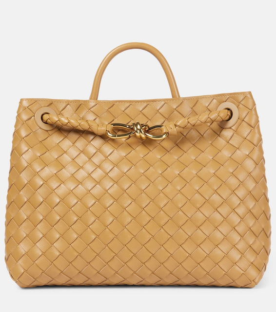 Bottega Veneta Andiamo Intrecciato Medium leather tote bag. Shop Bottega Veneta Top-Handle Bags for women now.