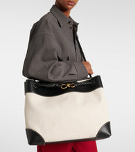 Bottega Veneta Andiamo Large leather-trimmed canvas tote bag