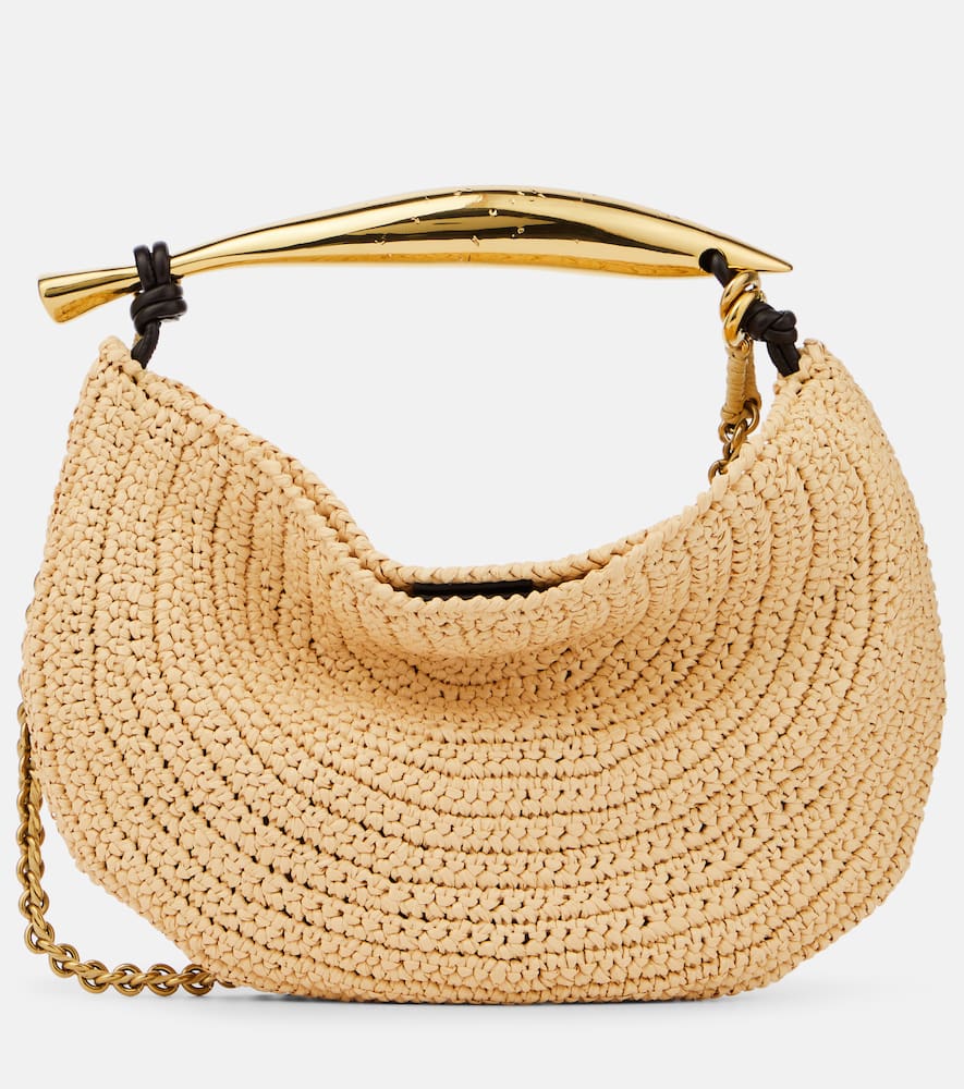 Bottega Veneta Sardine Chain raffia-effect tote bag. Shop Bottega Veneta Top-Handle Bags for women now.