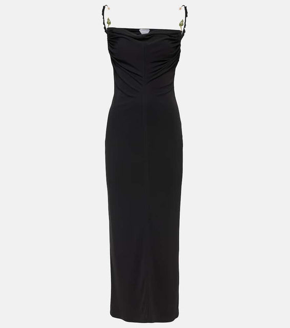 Bottega Veneta Embellished ruched cr√É¬™pe maxi dress