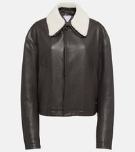 Bottega Veneta Shearling-trimmed leather jacket - Bottega Veneta 羊毛饰边皮夹克