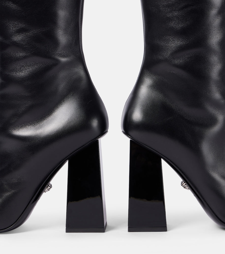 Versace Gianni Ribbon leather knee-high boots