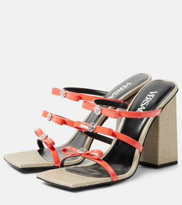 Versace Gianni Ribbon 95 leather sandals