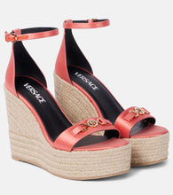 Versace Medusa '95 satin espadrille wedges - Versace Medusa '95 缎面坡跟草编鞋