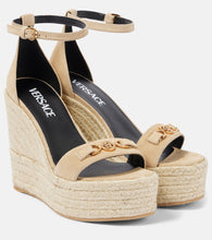 Versace Medusa '95 leather wedge sandals - 范思哲美杜莎'95皮革坡跟凉鞋