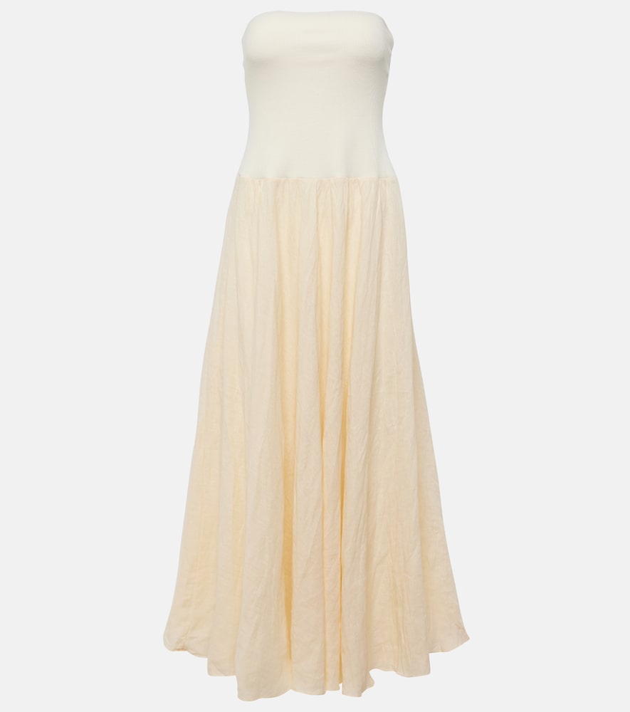 Johanna Ortiz Linen-blend maxi dress. Johanna Ortiz 亚麻混纺长裙