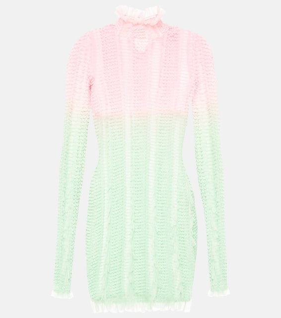 Roberta Einer Angel printed tulle-trimmed minidress