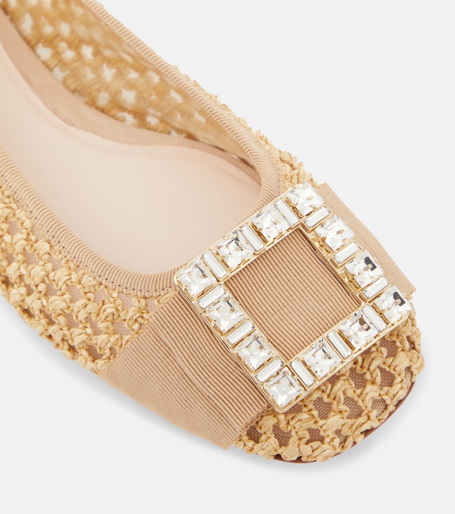 Roger Vivier Tr√É¬®s Vivier raffia-effect ballet flats