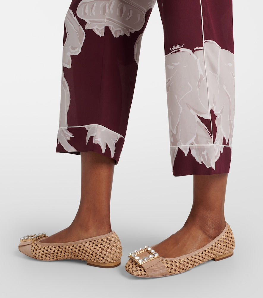 Roger Vivier Tr√É¬®s Vivier raffia-effect ballet flats