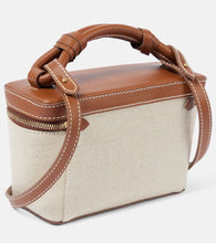 Balmain B-Army leather-trimmed canvas makeup bag