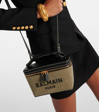 Balmain B-Army leather-trimmed canvas shoulder bag