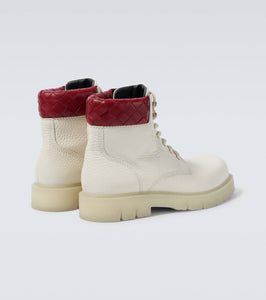 Bottega Veneta Haddock Intrecciato leather lace-up boots