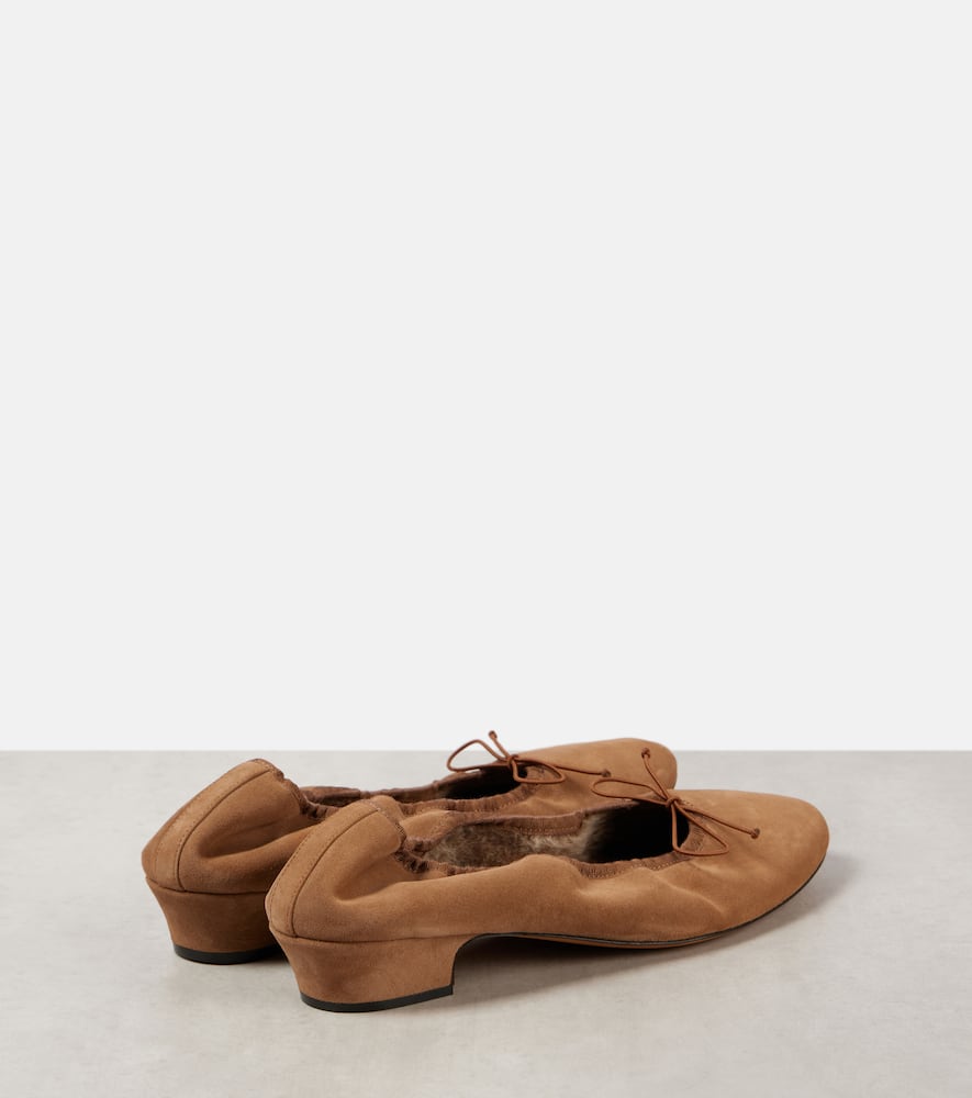 The Row Awar shearling-lined suede ballet flats