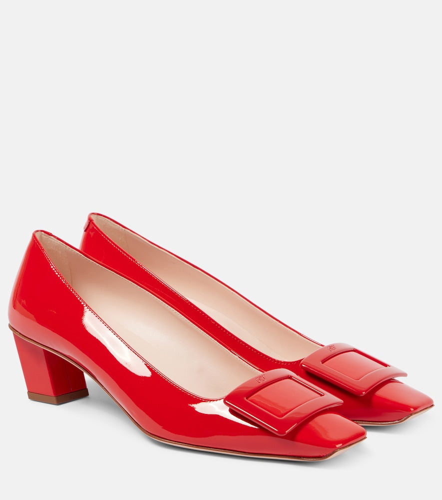 Roger Vivier Belle Vivier 45 patent leather slingback pumps - Roger Vivier Belle Vivier 45 漆皮露跟高跟鞋