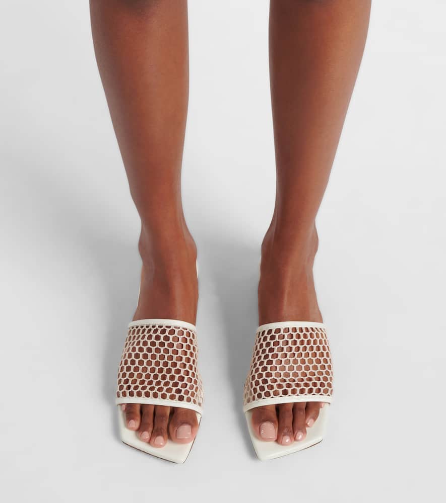 Souliers Martinez Chica leather-trimmed mesh slides