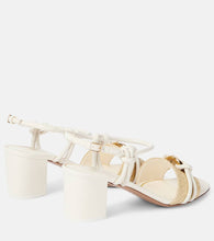 Valentino Garavani VLogo raffia-trimmed leather sandals