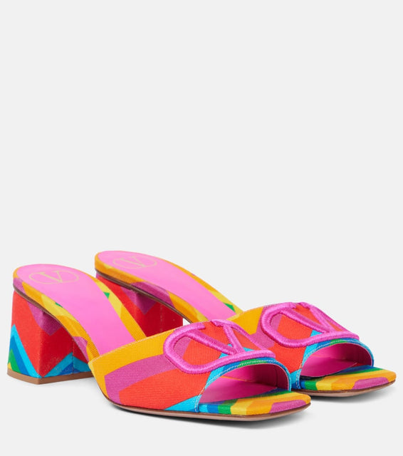 Valentino Garavani VLogo canvas mules