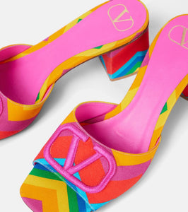 Valentino Garavani VLogo canvas mules